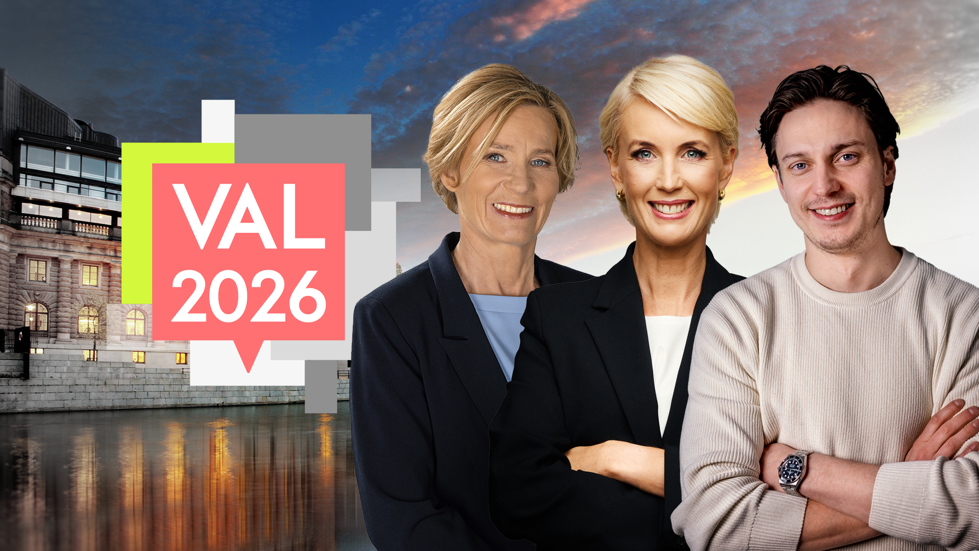 Val 2026 Valutfrågningen TV4 programledare Jenny Strömstedt Emil Hansius Ann Tiberg